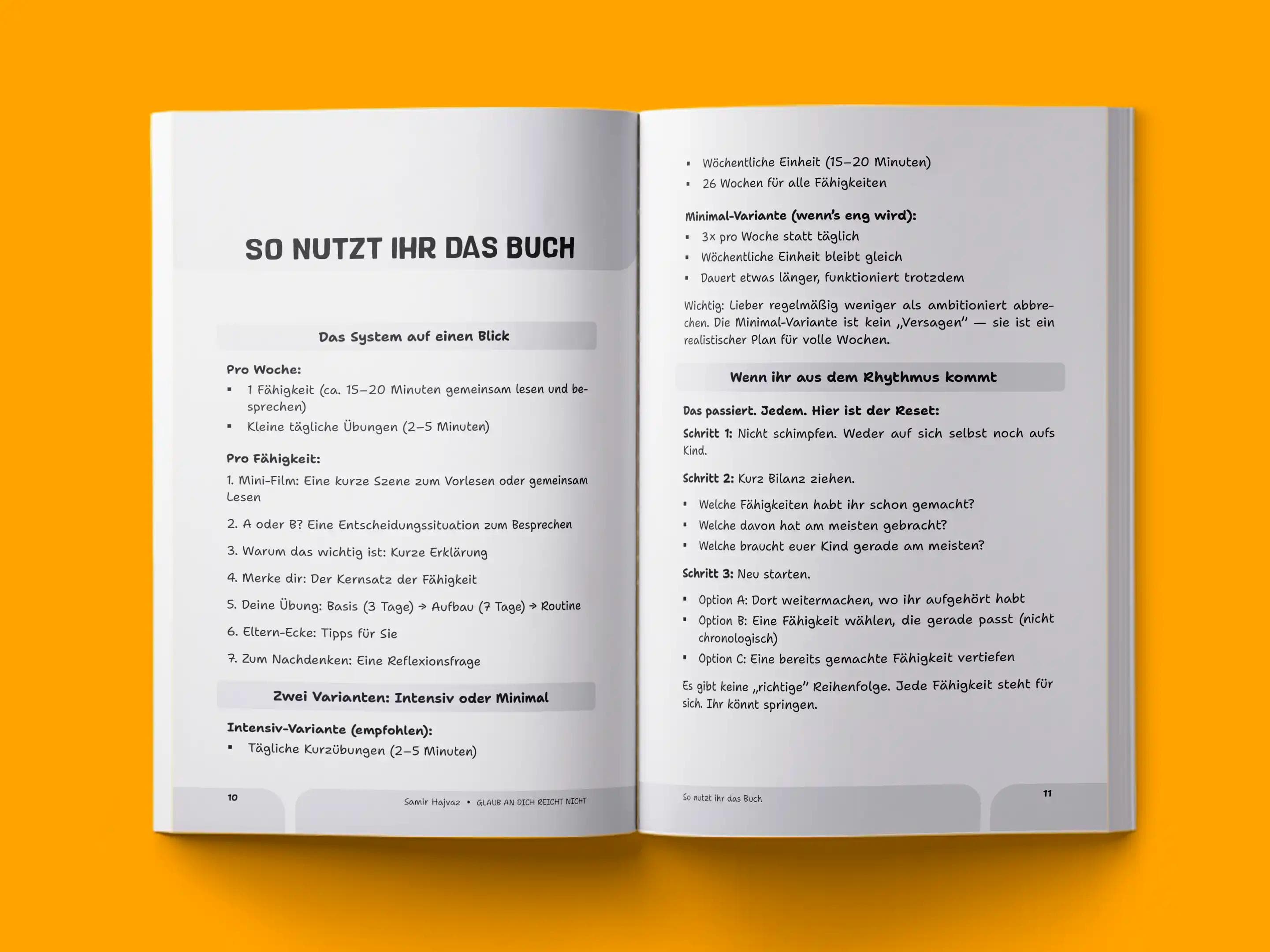 book formatting sample for GLAUB AN DICH REICHT NICHT by , showing Non-Fiction interior page layout by HMD Publishing