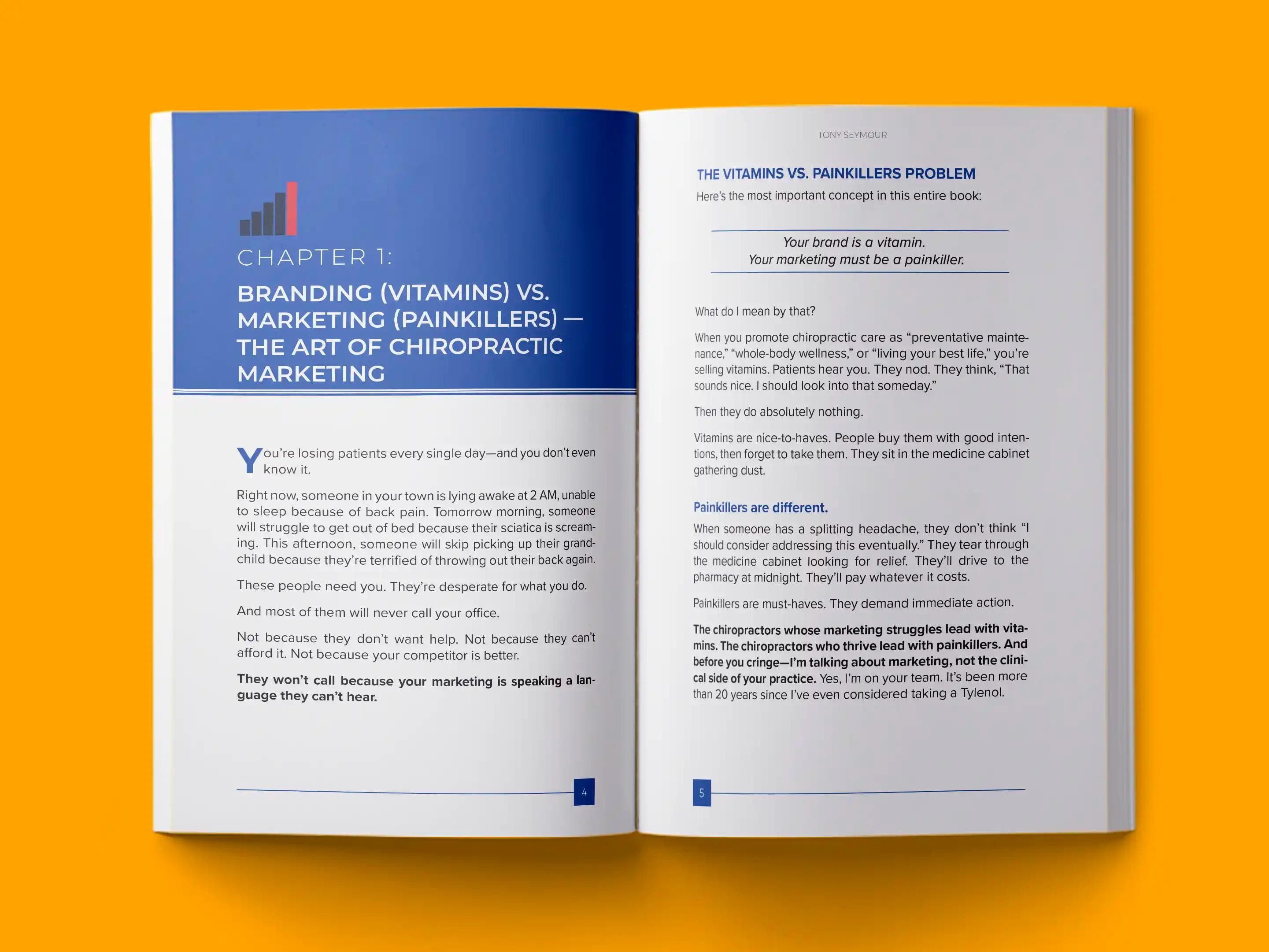 book formatting sample for NEW PATIENT HIERARCHY by , showing Business interior page layout by HMD Publishing