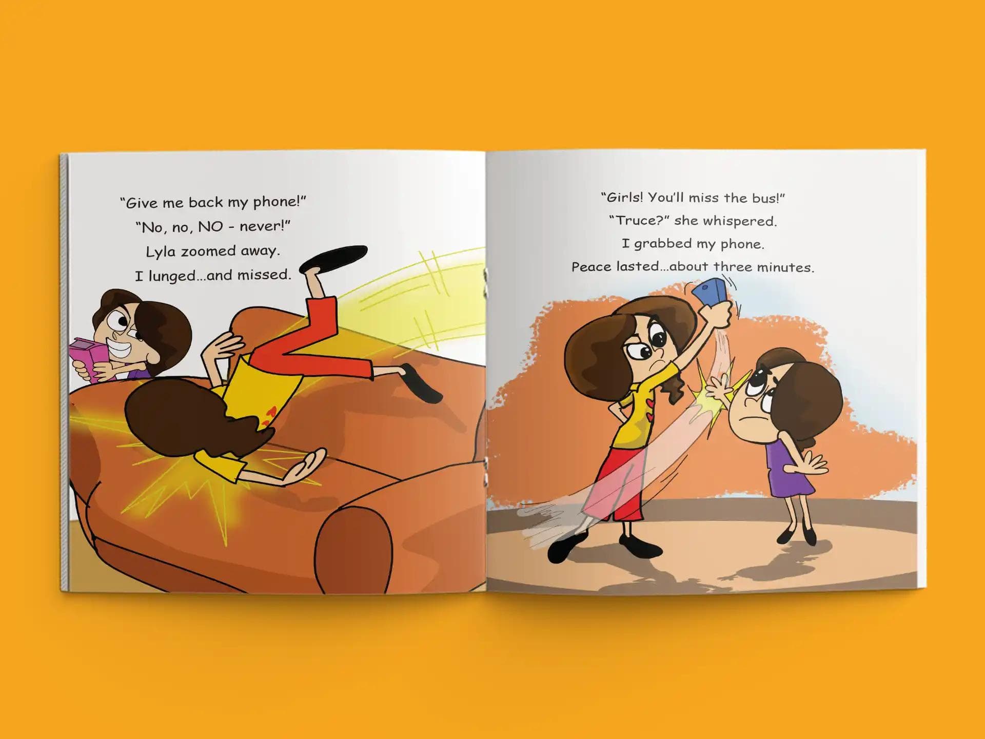 book formatting sample for Sister Love by , showing Children's interior page layout by HMD Publishing
