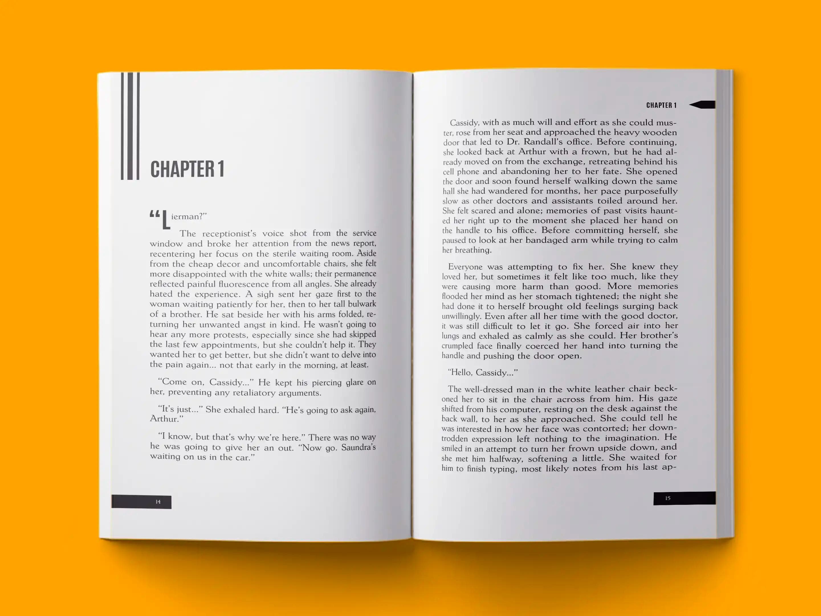 book formatting sample for South by , showing Fantasy interior page layout by HMD Publishing