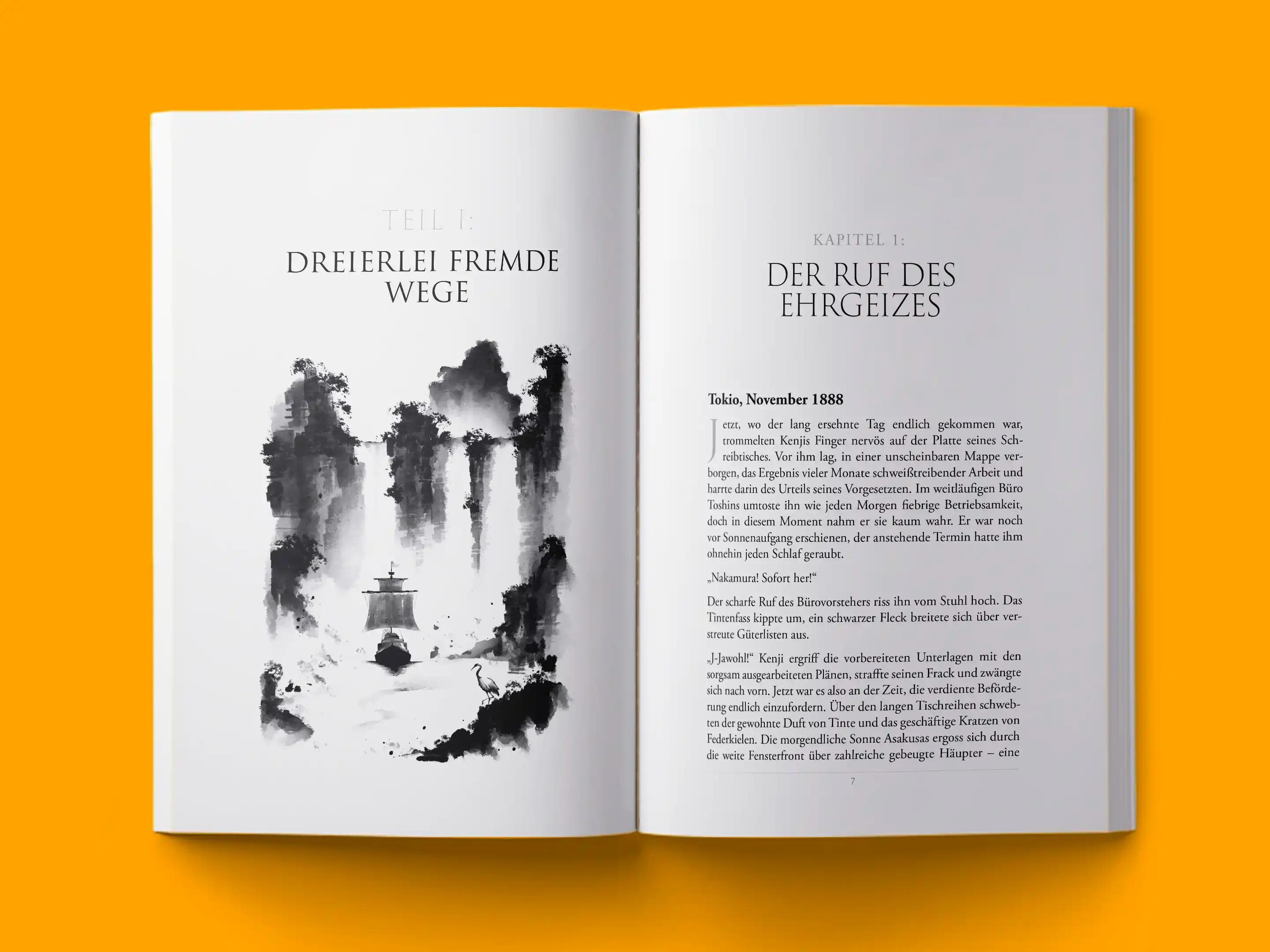 book formatting sample for Hinotori Lager by , showing Fiction interior page layout by HMD Publishing