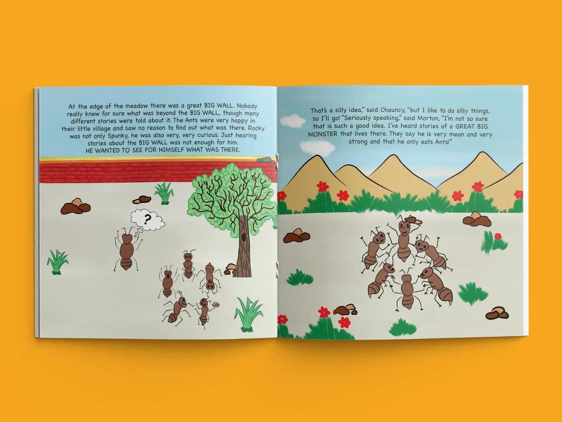 book formatting sample for Alex The Four-Eyed Ant by , showing Children's interior page layout by HMD Publishing
