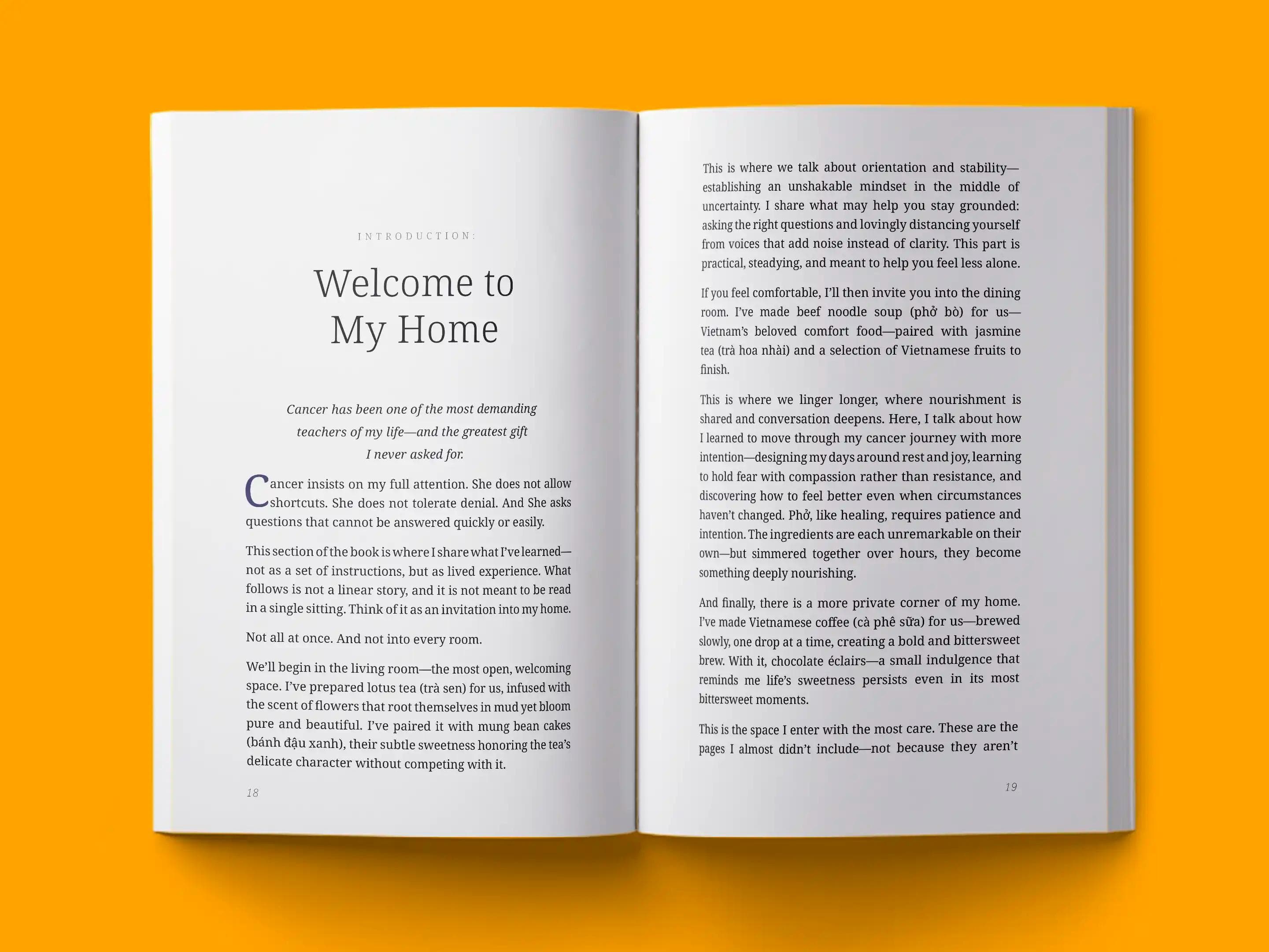 book formatting sample for Dear Cancer by , showing Health & Wellness interior page layout by HMD Publishing