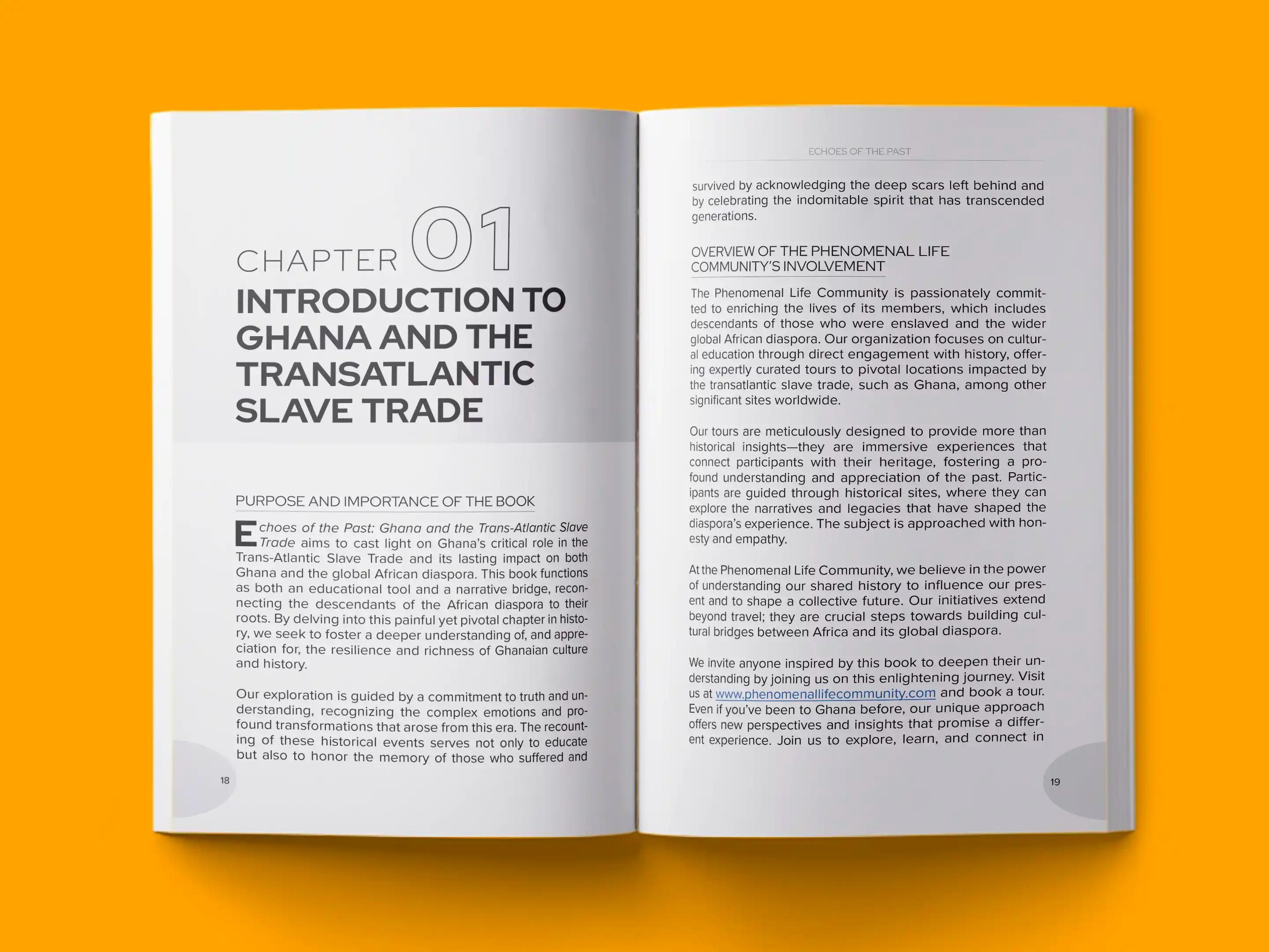 book formatting sample for Echoes of the Past Ghana and the Trans-Atlantic Slave Trade by , showing Non-Fiction interior page layout by HMD Publishing