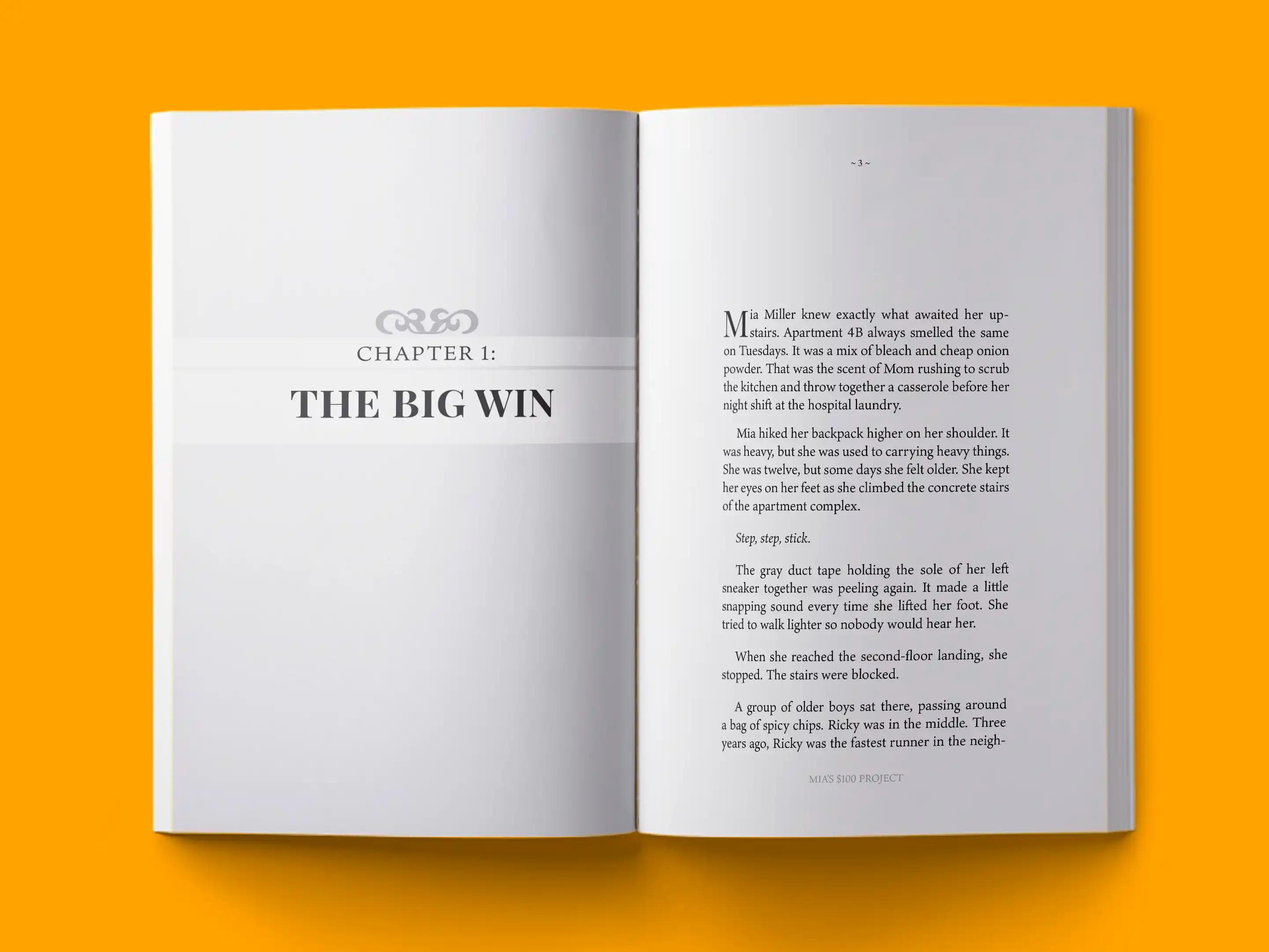 book formatting sample for Mia’s $100 PROJECT by , showing Business interior page layout by HMD Publishing