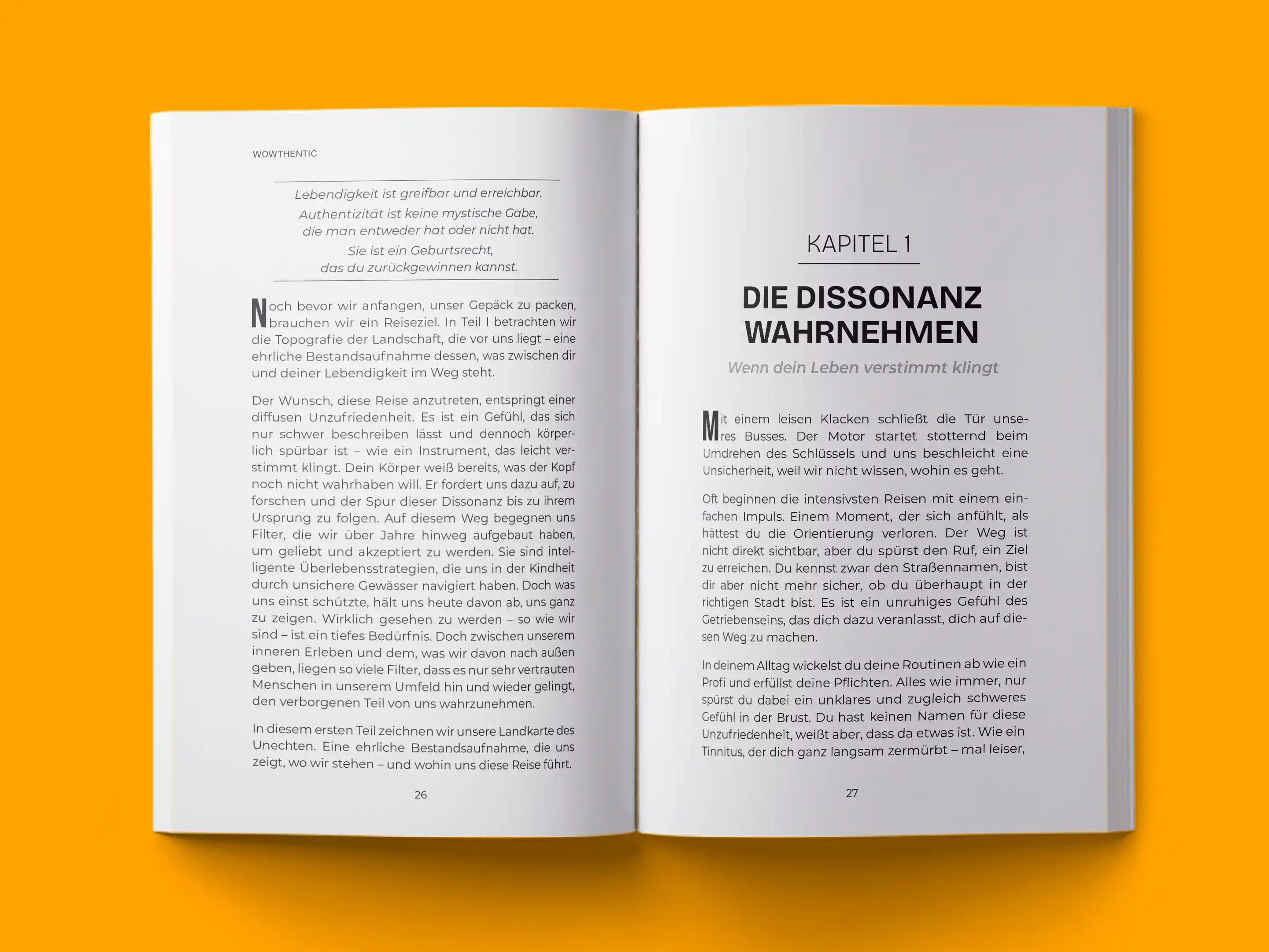 book formatting sample for WOWthentic by , showing Non-Fiction interior page layout by HMD Publishing