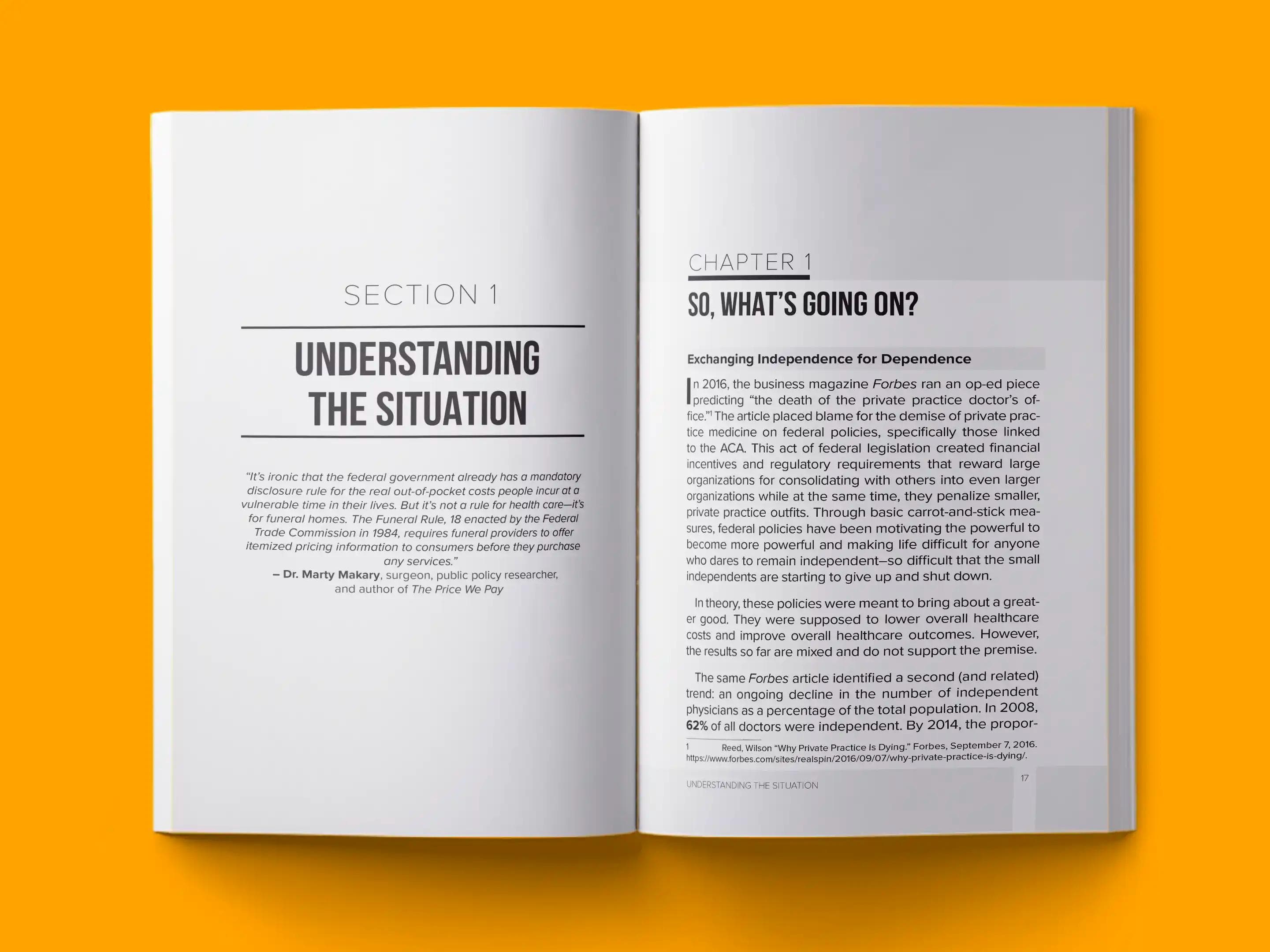 book formatting sample for PRIVATE PRACTICE SOLUTION by , showing Business interior page layout by HMD Publishing