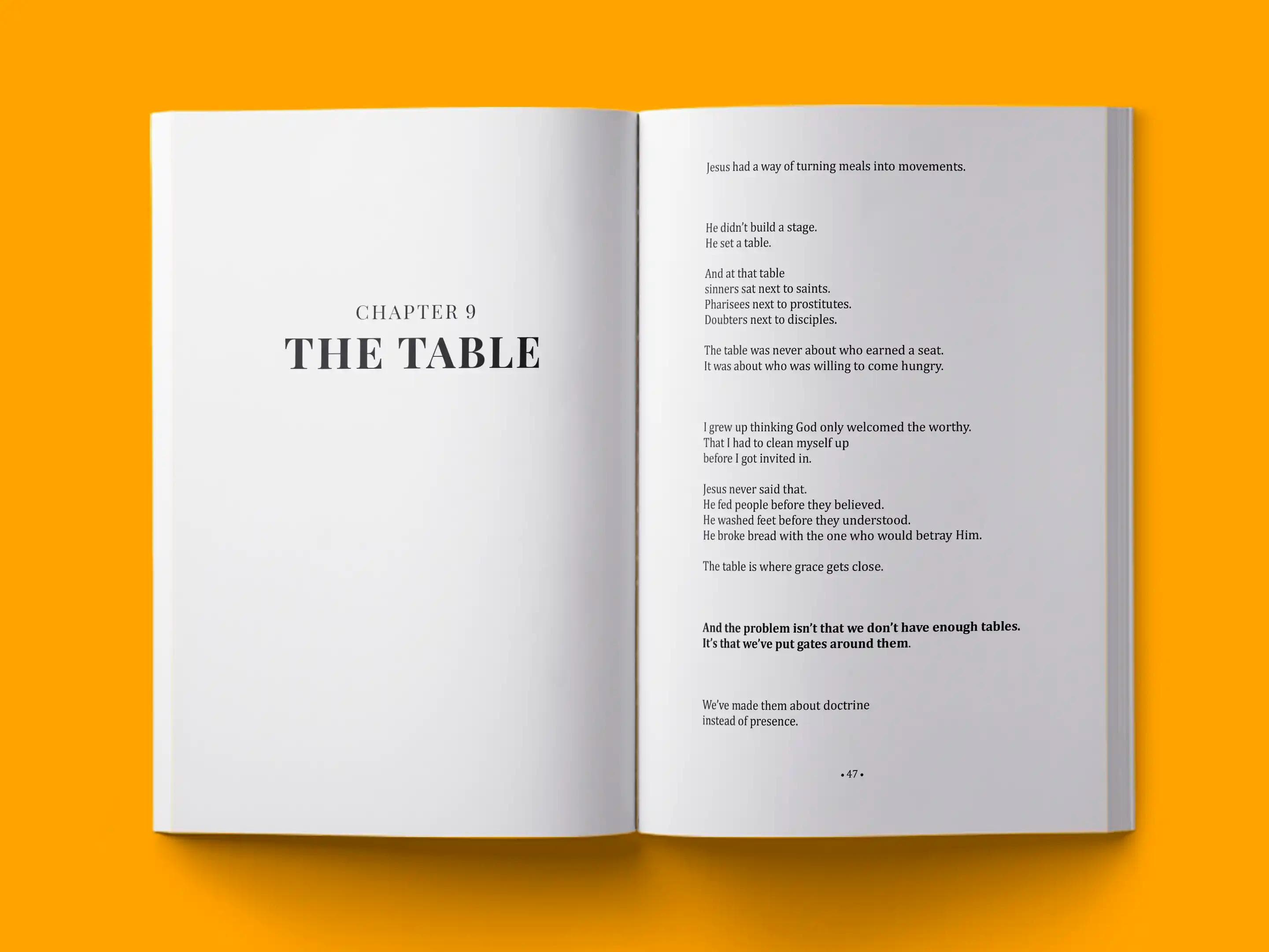book formatting sample for We Sat in the Dark and Called It Holy by , showing Non-Fiction interior page layout by HMD Publishing