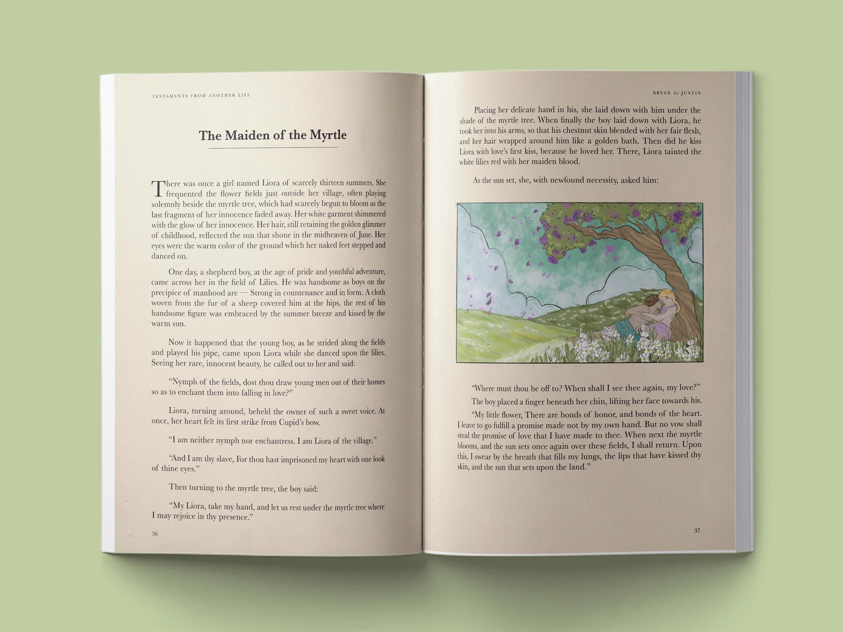 book formatting sample for Testaments from Another Life by Bryan M. Jensen, showing Unable to determine - cover not visible interior page layout by HMD Publishing