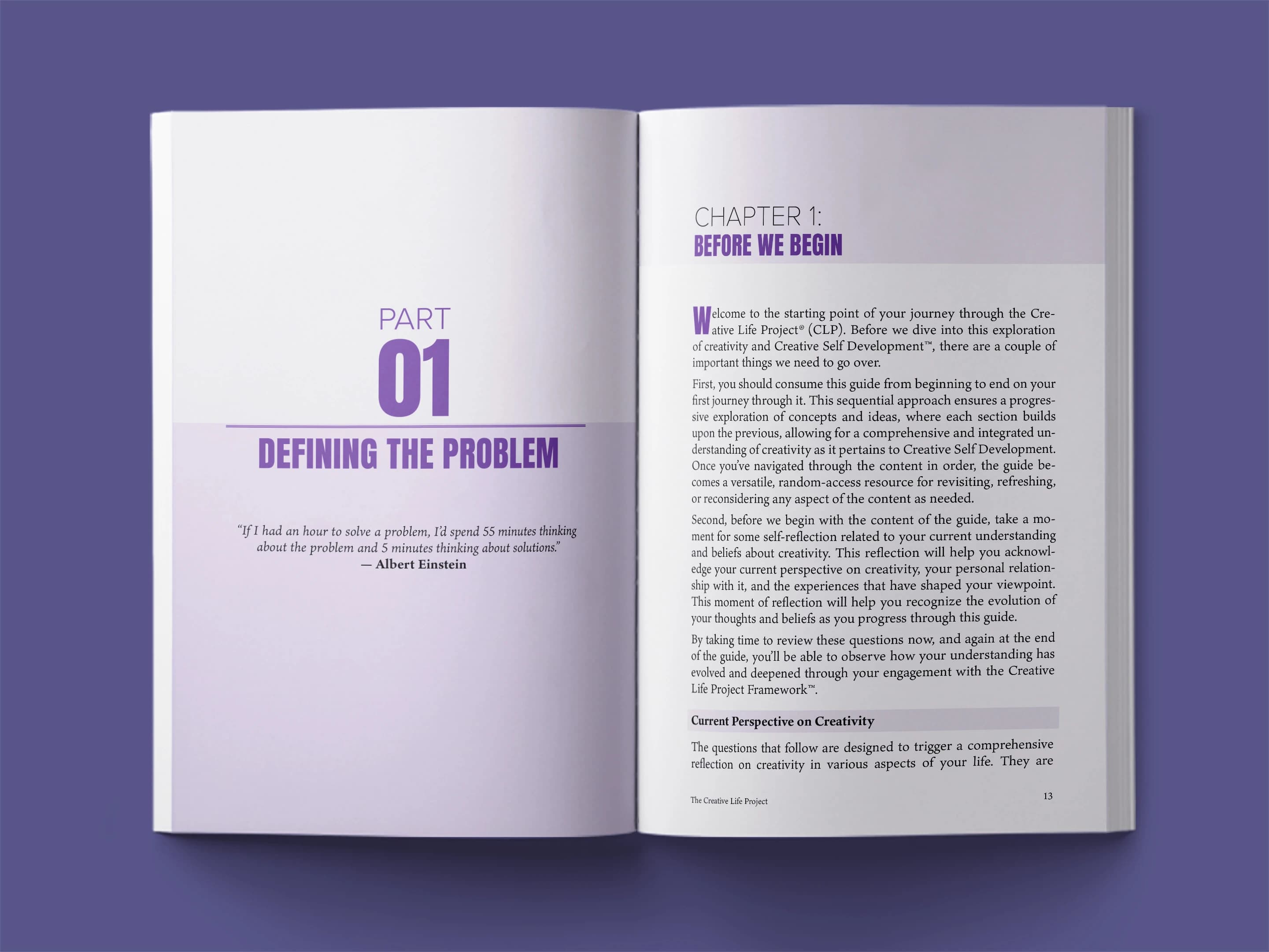 book formatting sample for The Creative Life Project: A Framework for Self-Development Through Creative Expression by Dr. Sarah Mitchell, showing Self-Help interior page layout by HMD Publishing