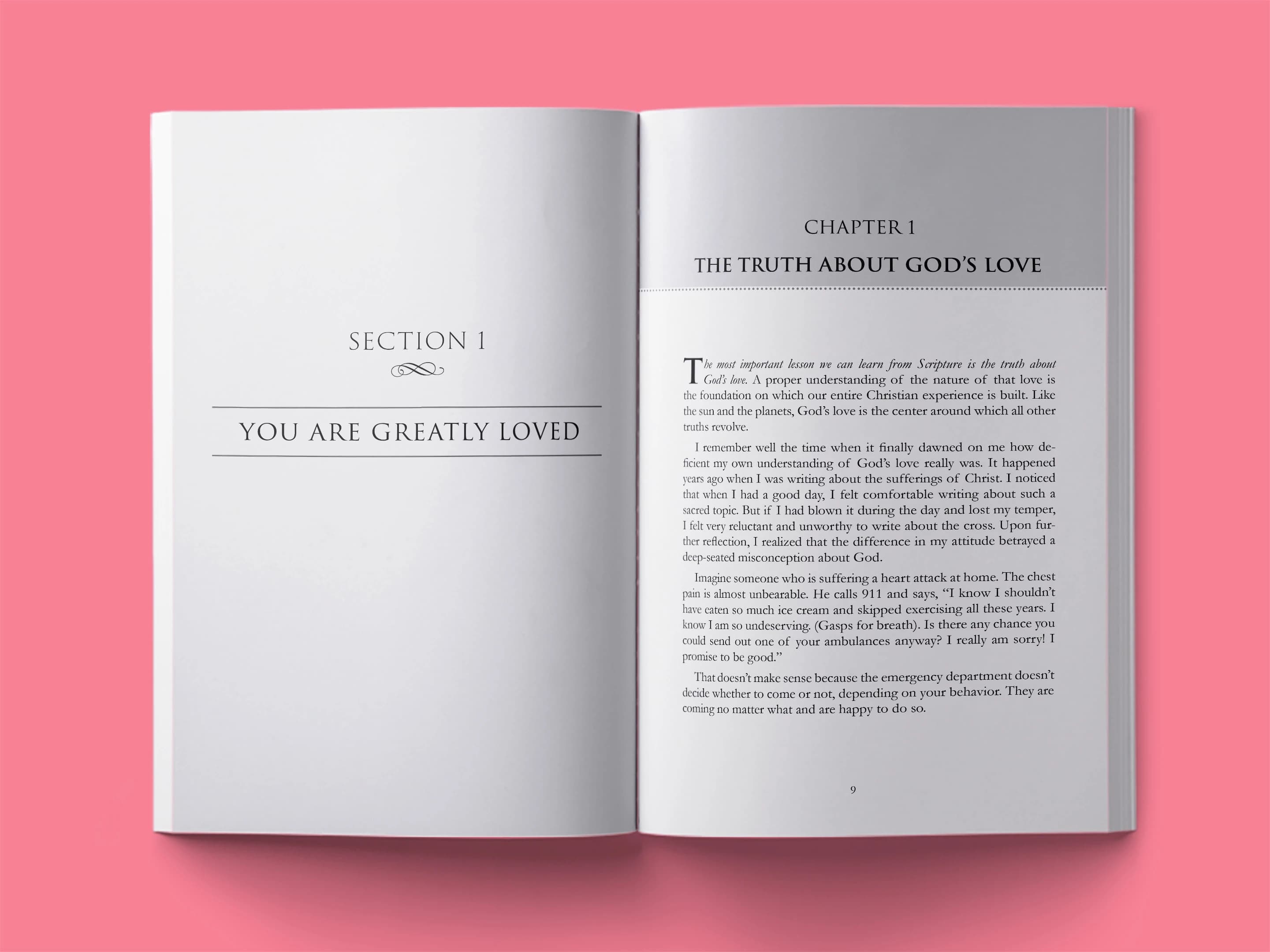 book formatting sample for You Are Greatly Loved: Understanding God's Unconditional Grace by Sarah Beth Martinez, showing Religious/Spiritual interior page layout by HMD Publishing
