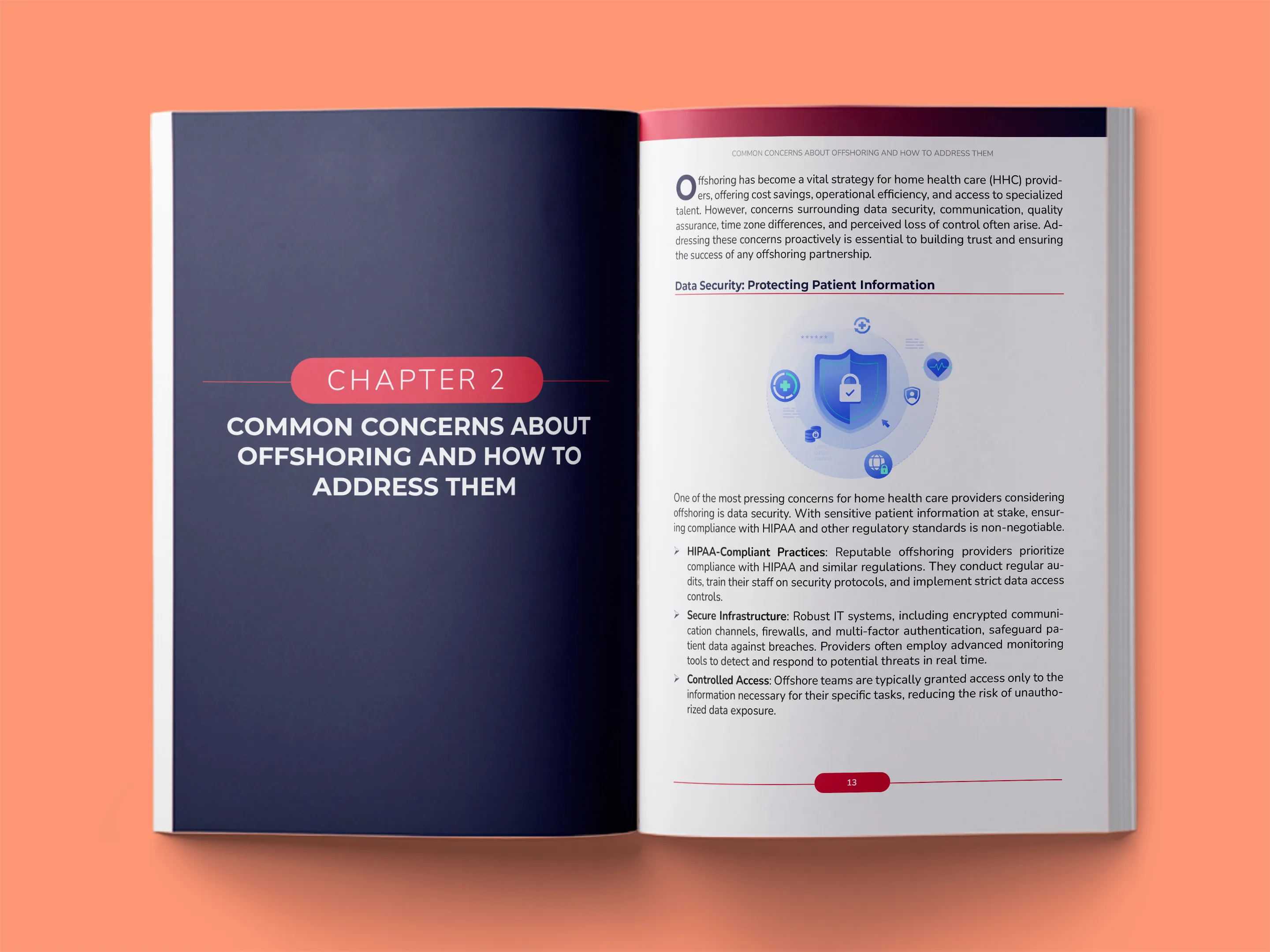 book formatting sample for The Offshoring Advantage: A Strategic Guide to Global Healthcare Operations by Dr. Michael Chen, showing Business interior page layout by HMD Publishing