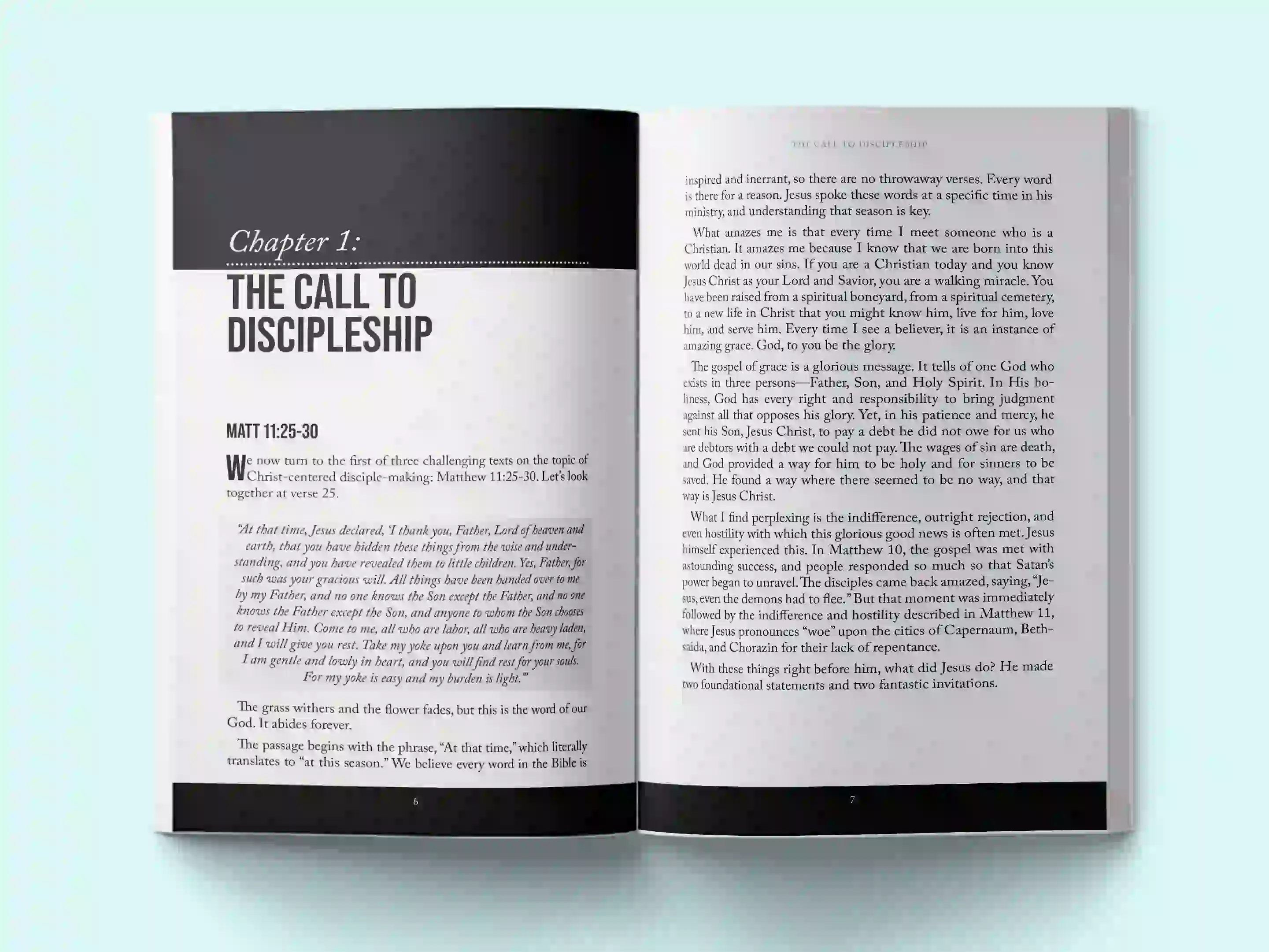 book formatting sample for The Call to Discipleship: Following Christ in Modern Times by Pastor Michael Richardson, showing Religious/Spiritual interior page layout by HMD Publishing