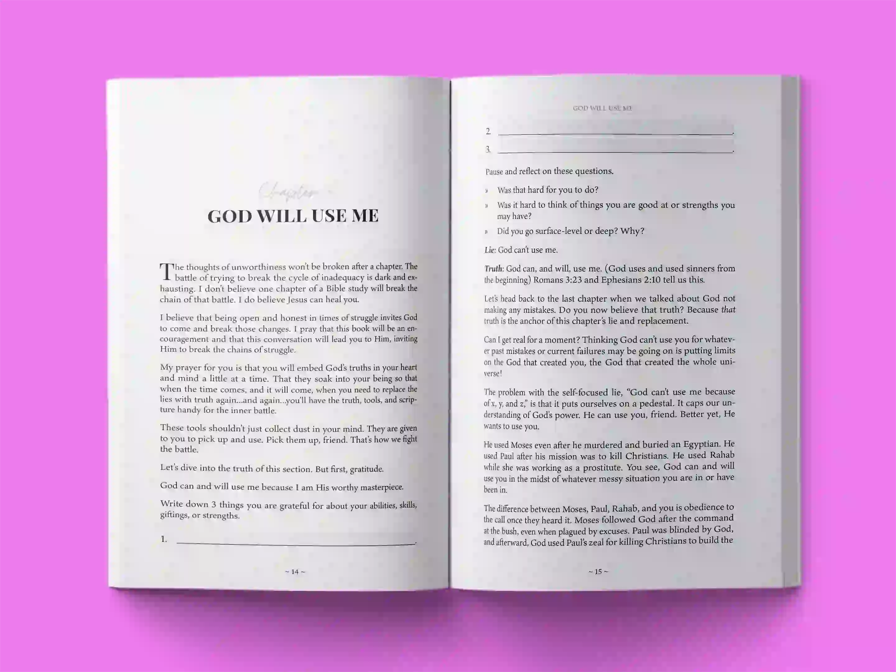 book formatting sample for Broken Chains: Finding Your Worth in God's Truth by Sarah Michelle Grace, showing Religious/Spiritual interior page layout by HMD Publishing