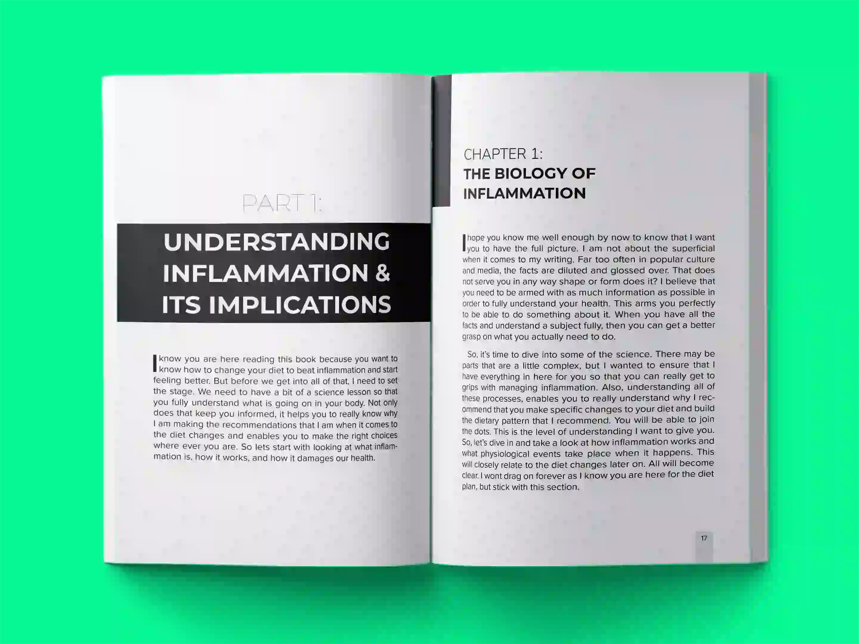 book formatting sample for The Inflammation Solution: A Science-Based Guide to Healing Your Body from Within by Dr. Sarah Mitchell, showing Health/Wellness interior page layout by HMD Publishing