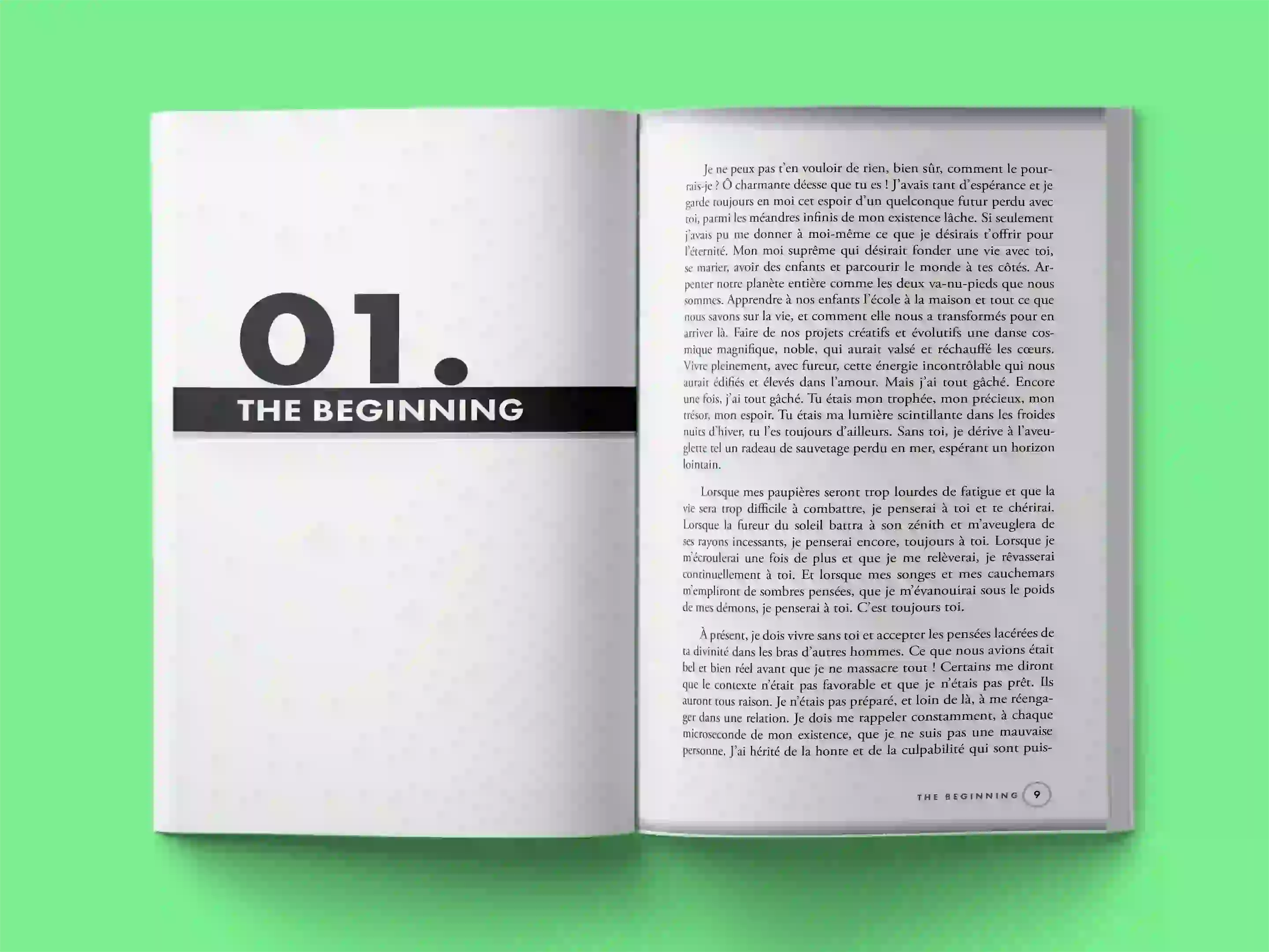 book formatting sample for The Beginning: A Journey Through Self-Discovery by Marie-Claire Dubois, showing Other interior page layout by HMD Publishing