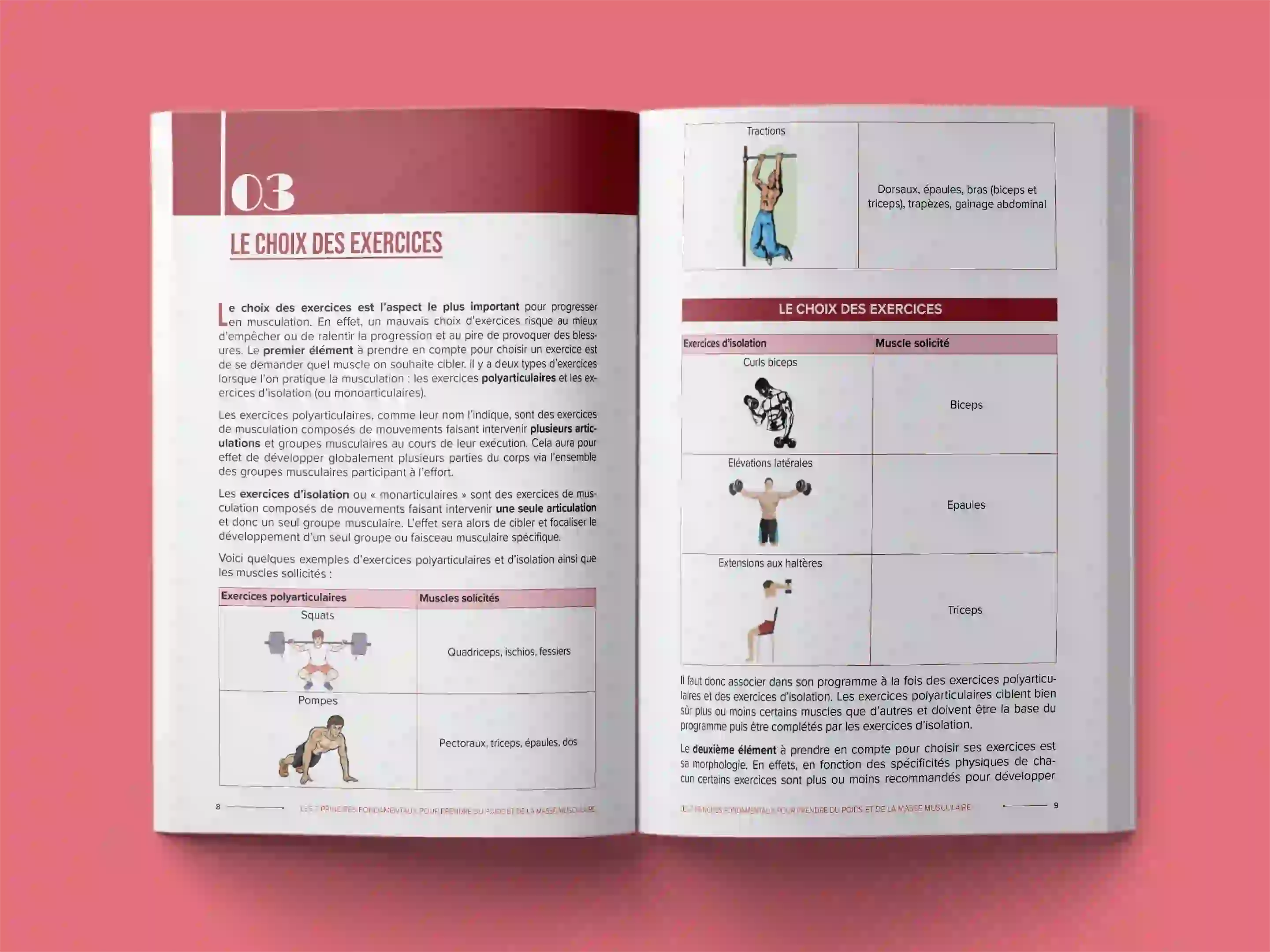 book formatting sample for Guide Complet de Musculation et Fitness by Dr. Pierre Martineau, showing Other interior page layout by HMD Publishing