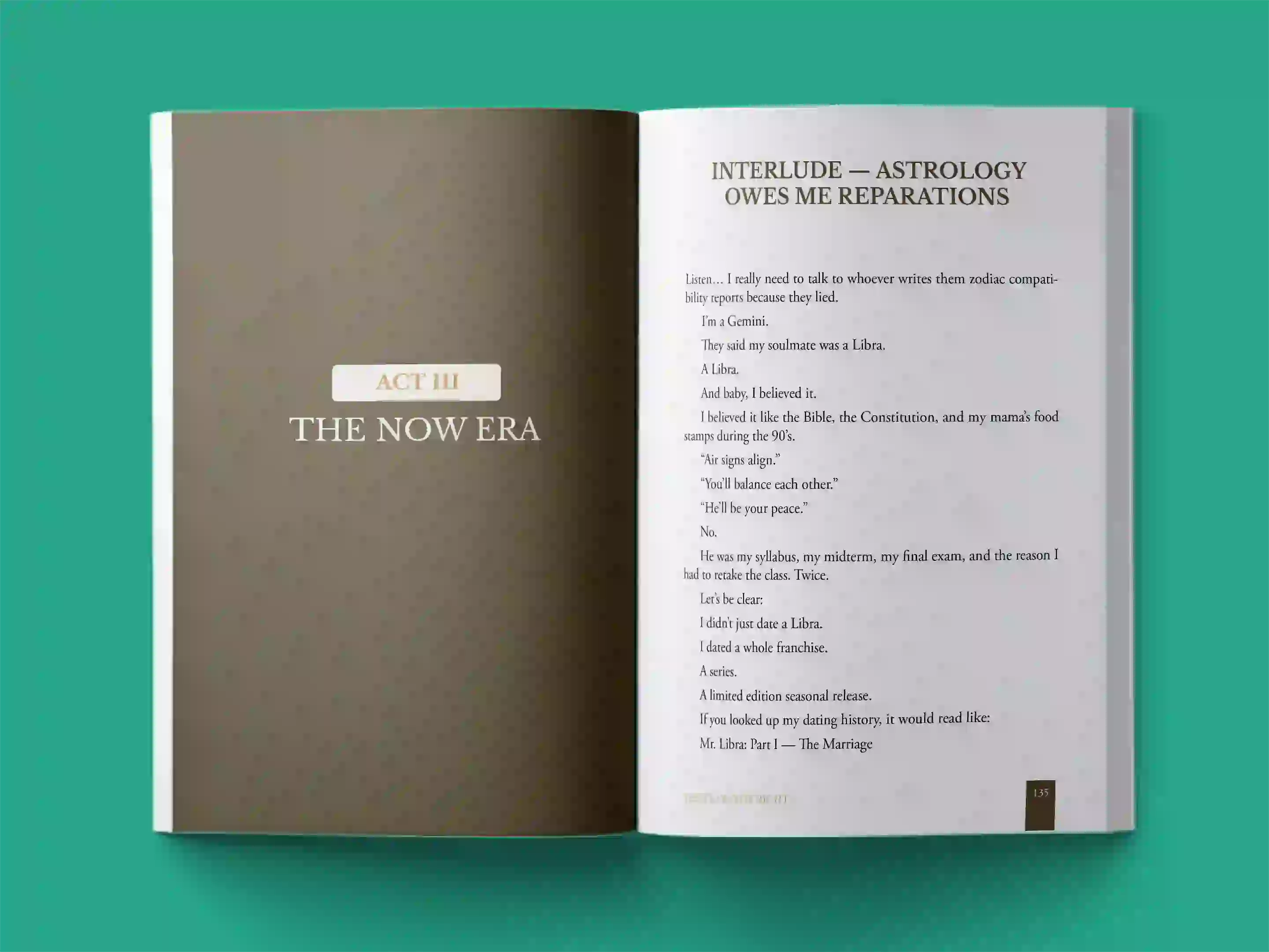 book formatting sample for The Gemini Chronicles: A Millennial's Guide to Love, Loss, and Letting Go by Jordan Martinez, showing Other interior page layout by HMD Publishing